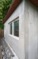 Verwandlung der Gartenhüttenfassade